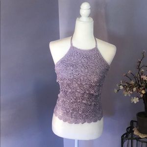 Crochet purple halter top